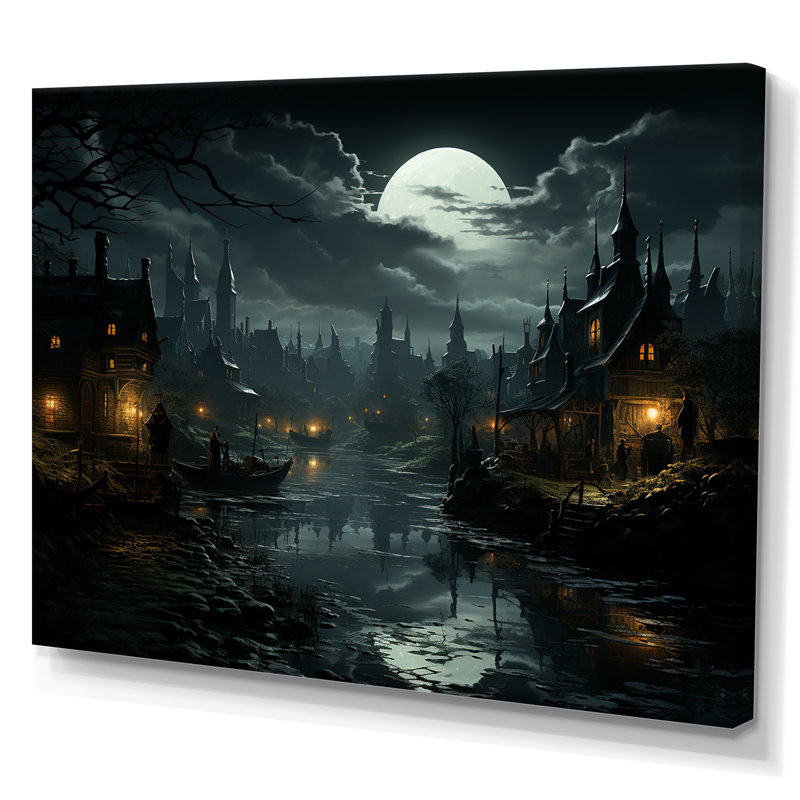 Art mural Moody Night, Toile tendue, H 24 po x l 32 po x P 1 po