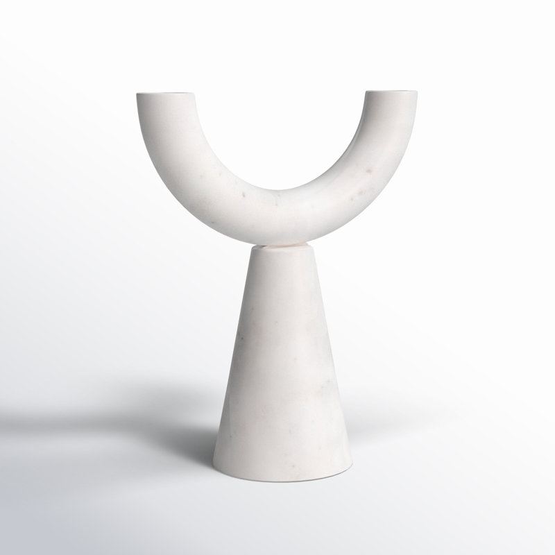 10" Stone Tabletop Candelabra