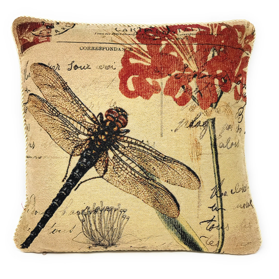 Tapestry Dragonfly Dream Square Pillow Cover (Set of 2) DaDa Bedding