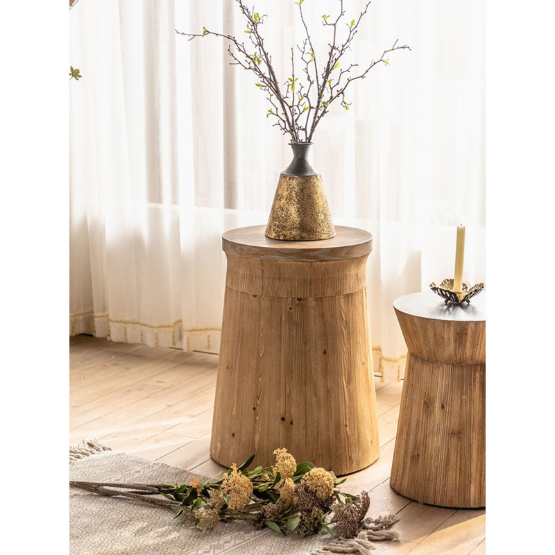 Rustic Cedar Wood Round Coffee Table