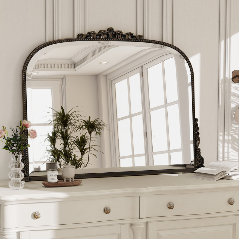 Baroque Decorative Wall Mirror, 32" x 43", Bronze
