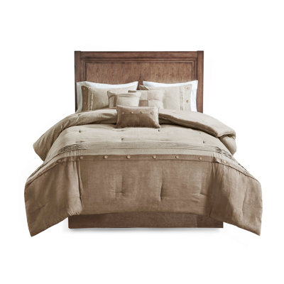 Faux Suede Comforter Set Tan