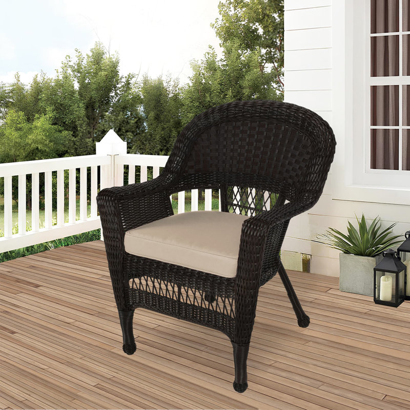 Arliss Steel Outdoor Lounge Chair, Espresso, Tan