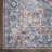Medallion Machine Washable Polyester Area Rug in Light Blue/Orange/Gray-369937943