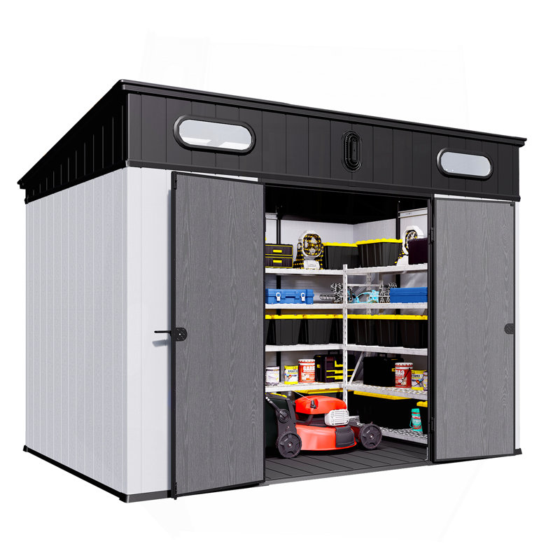10 pi. L 8 pi. D Remise de rangement en plastique avec plancher