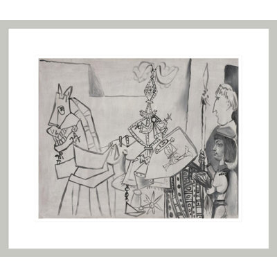 «Cavalier Page and Monk» par Pablo Picasso, impression giclée encadrée