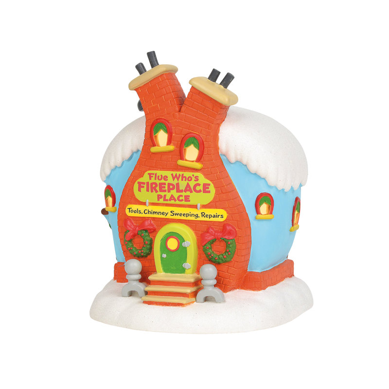 Whimsical Multicolor Porcelain Grinch Village Fireplace Place