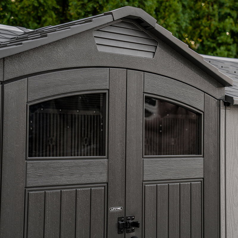 Lifetime 19 Ft. X 7 Ft. High-density Polyethylene (plastic) Outdoor Storage Shed With Steel-reinforced Construction
