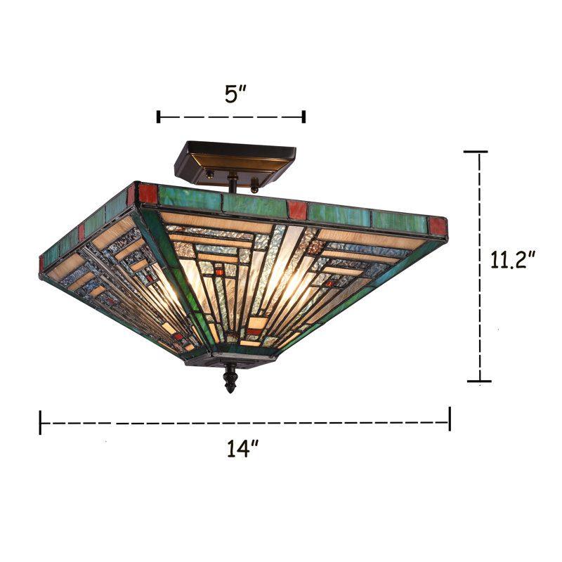 Anguiano Glass Semi Flush Mount