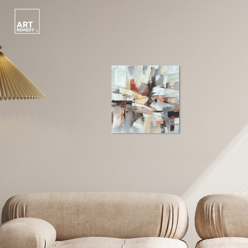 «Out Of Time Boho», art mural abstrait élégant par Art Remedy, Toile tendue, H 16 po x l 16 po