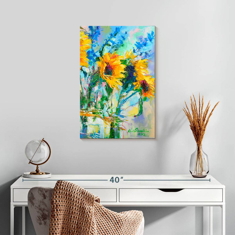 Harnek tournesols dans des bouteilles en verre, H 24 po x l 16 po