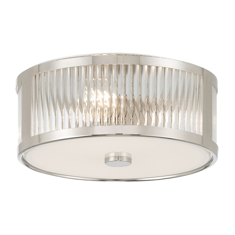Plafonnier encastré 3 lumières 11,75 po Gabrie, Nickel poli