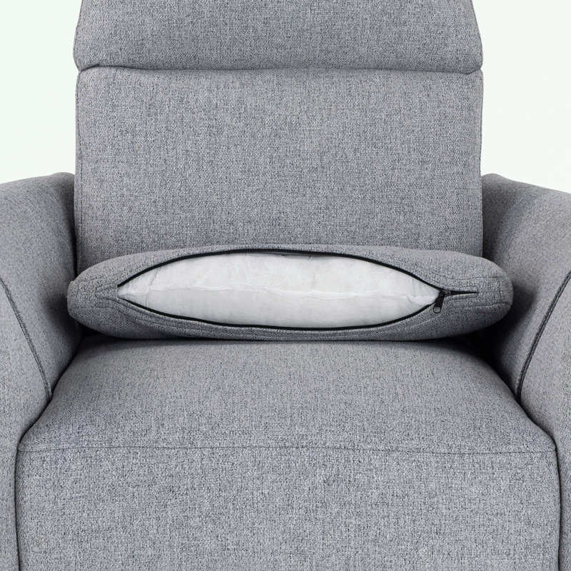 Fauteuil inclinable pivotant avec deux coussins amovibles, Mélange de lin gris foncé