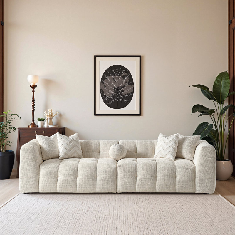 Jadarrious Biscuit Tufted Chenille Modular Sofa