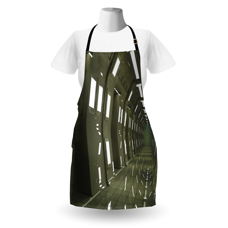 Tablier East Urban Home Environment unisexe, scène extra-terrestre, taille adulte, vert armée
