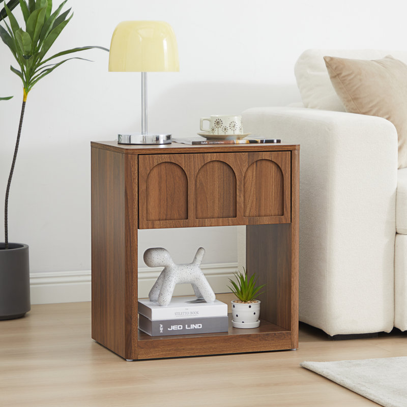 19.69'' W 1 Drawer Nightstand, Walnut