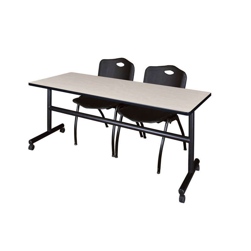 Table de nidification Nickls, 2 chaises empilables, H 29 po x l 72 po x P 24 po, Érable / noir