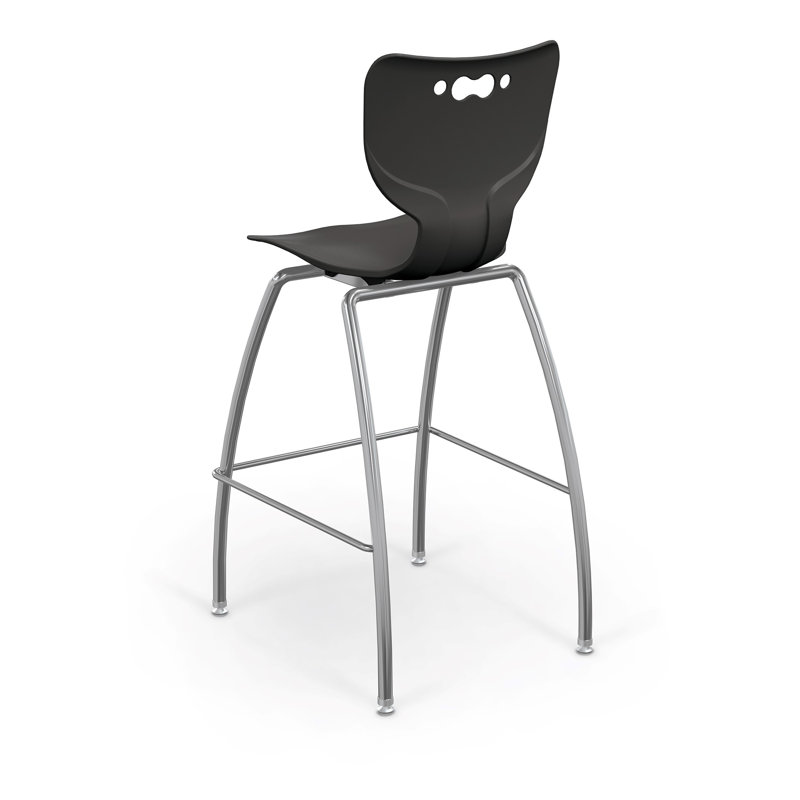Tabouret de classe à 4 pieds Hierarchie, Noir, noir, noir, noir, H 45,75 po x l 20,5 po x P 22 po