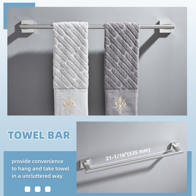 Ensemble de quincaillerie de salle de bain 4 pièces, Nickel brossé