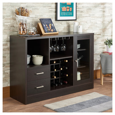 Hazen Espresso Finish Wine Cabinet III