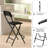 Tall Leather Padded Folding Bar Stool With Back, For Kitchen Bar - 2PC, Black, 19.3"D X 16.5"W X 38.2"H