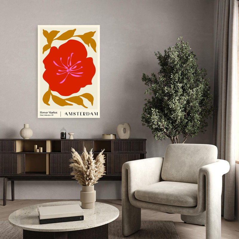 Art contemporain, art floral, H 36 po x l 24 po