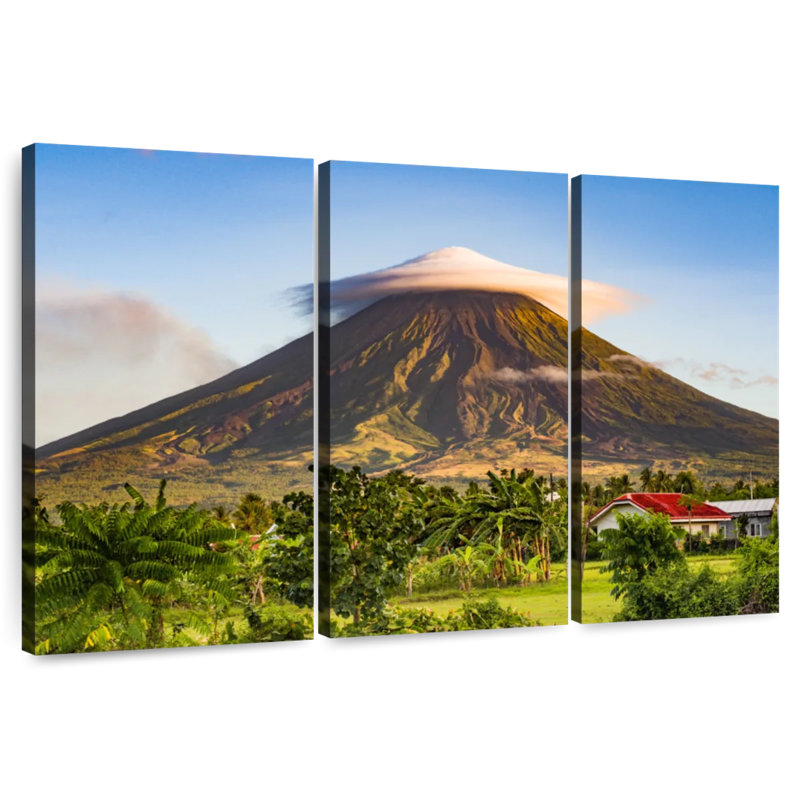 Alvord célèbre volcan Mayon, H 24 po x l 38 po