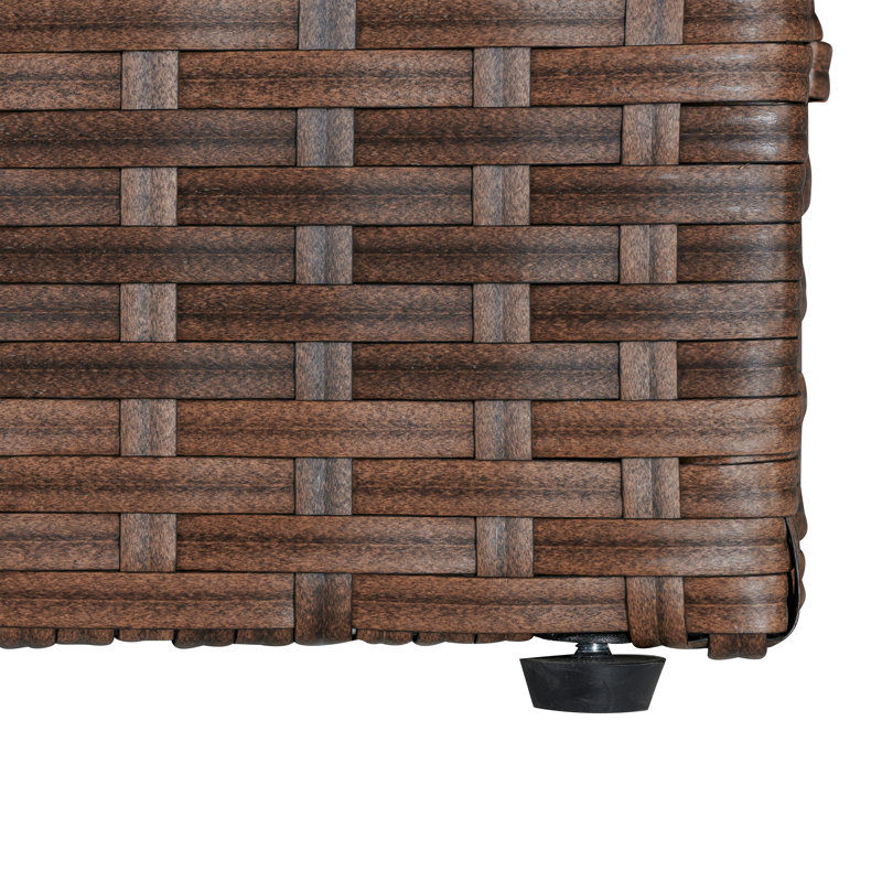 Brown Wicker and Steel Lockable Deck Storage Box