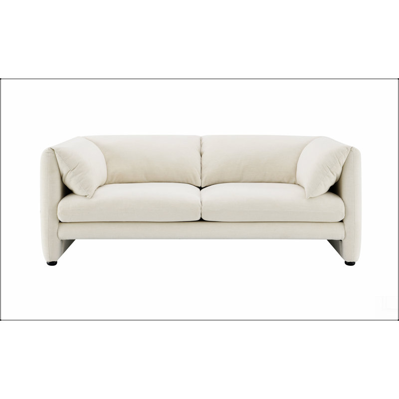 Beige Boucle Loveseat