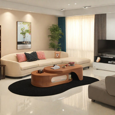 Table basse extensible avec rangement dissimulé
