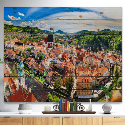 « city aérienne view panorama », reproduction sur bois