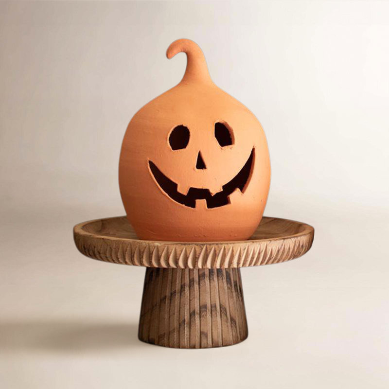 2-Piece Handcrafted Ceramic Lantern Set