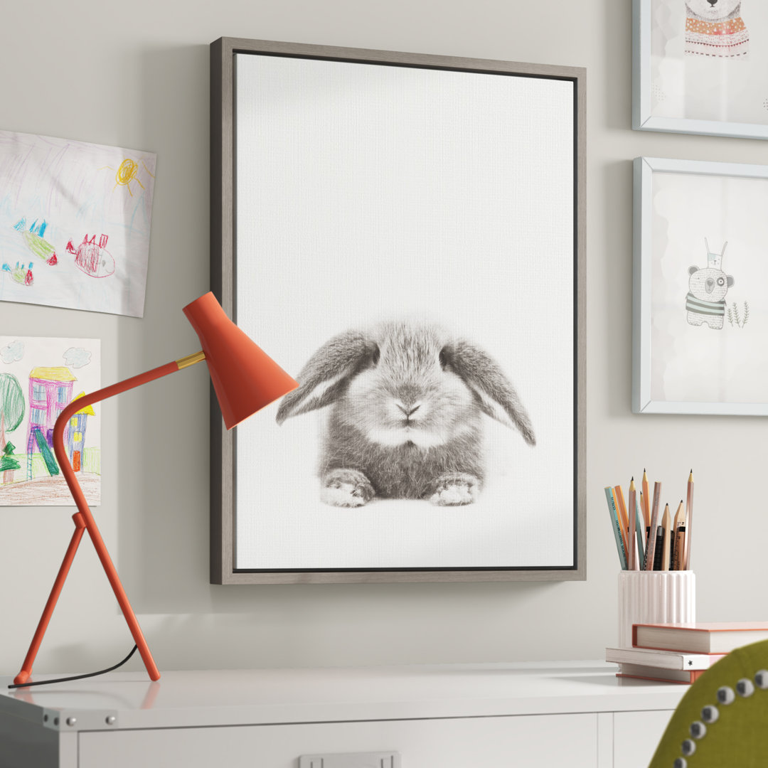 Rabbit by Simon Te of Tai Prints Framed Canvas Wall Art Print Ebern Designs Frame 