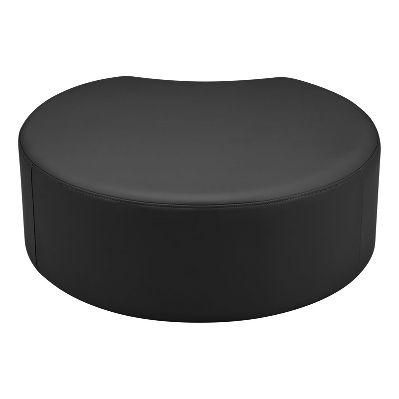 Tabouret en forme de croissant structuré en savoir plus, H 14 po x l 28 po x P 32,5 po, Noir