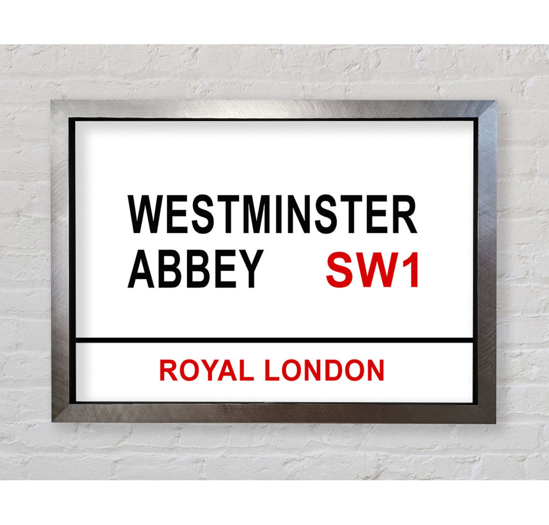 Westminster Abbey Signs - Einzelne Bilderrahmen Typografie