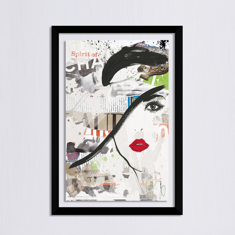 " Over It " by BY Jodi, 39.5" H x 27.5" W x 0.75" D, Black Framed Acrylic