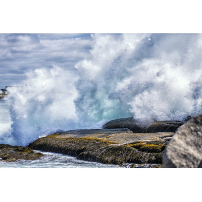 Huge Breaking Surf Waves by Willowpix - Wrapped Canvas Print