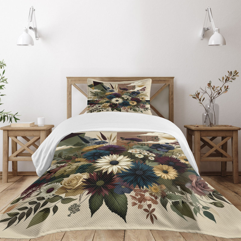 Polyester Not Solid Color Coverlet, Twin Coverlet / Bedspread + 1 Standard Sham