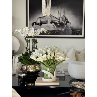 Calla Lilies In Vitra Hurricane Vase