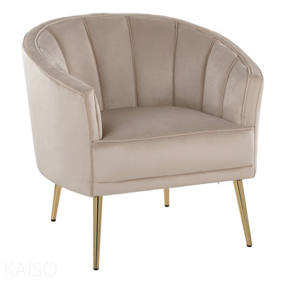 1-Piece Accent Chair - Gold Metal, Champagne Velvet