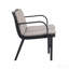 Ensemble de conversation d'extérieur 3 pièces, cadre noir avec coussin beige (2 fauteuils club et 1 causeuse)-1740754283