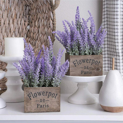 10 Bundles Fake Flowers Artificial Lavender Faux Plastic Plants For Home Decor Wedding Kitchen Garden Patio Porch Window Box Office Table Centerpieces Indoor Outdoor Decorations