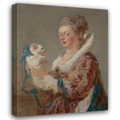 "A Woman with a Dog" by  Jean-Honoré Fragonard - Gallery Wrap Canvas Wall Art