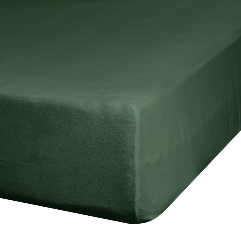 Satin Fitted Sheet, 160 x 200 cm, Dark Blue