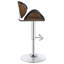 Tabouret de bar moderne de style Mid-Century noir et élégant avec détails de revêtement pour la salle à manger