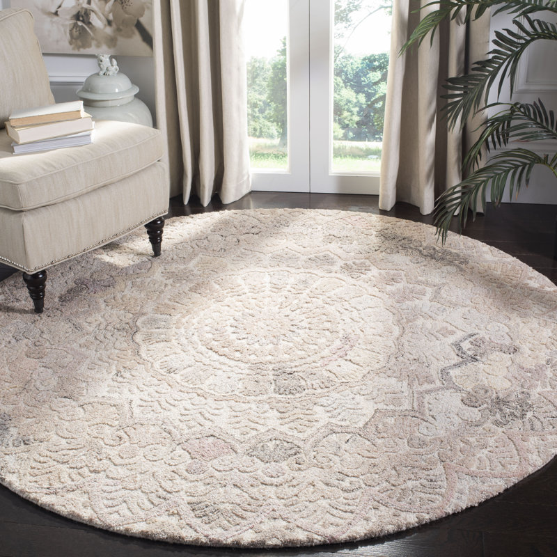 Husted Hand Tufted Performance Oriental Rug, Round 4'
