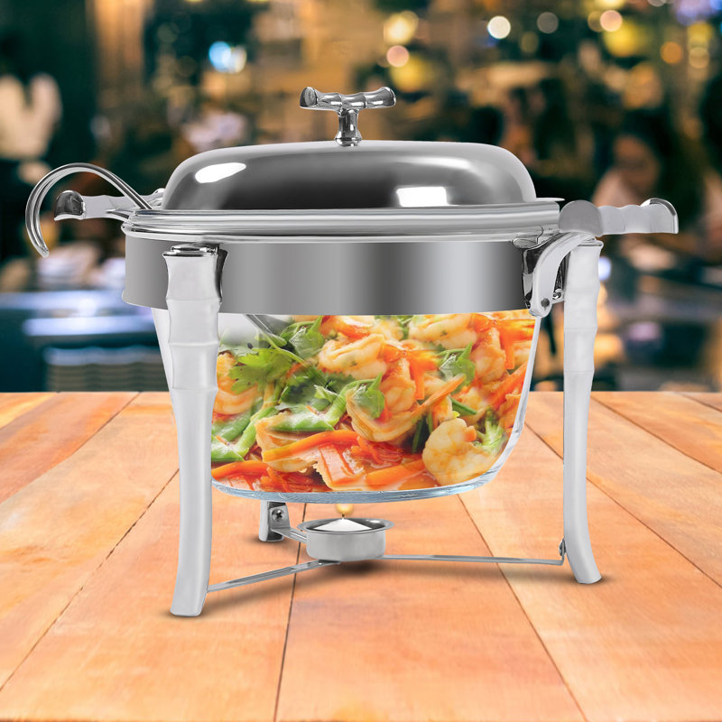 Réchaud à vaisselle 12,6 "avec chauffe-plat et cuillère