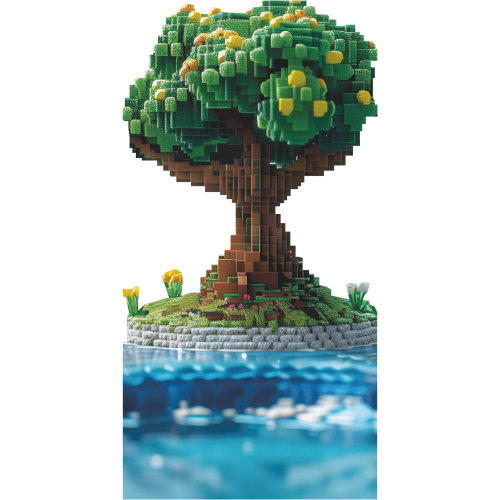SP13374 Jeu vidéo Mine d'or Pixel Crafting Tree