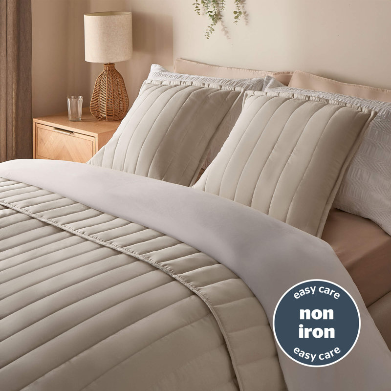 Silentnight Supersoft Quilted Bedspread 150 x 200cm, Beige