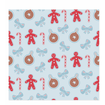 Holiday Christmas Candy Cane & Ginger Bread Pattern Modern Unframed Art Print -  The Holiday Aisle®, 05CCAE101D86417C84BDD21ADD4BFCDA